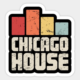 Retro Vintage Chicago House Electronic Music Gift Sticker